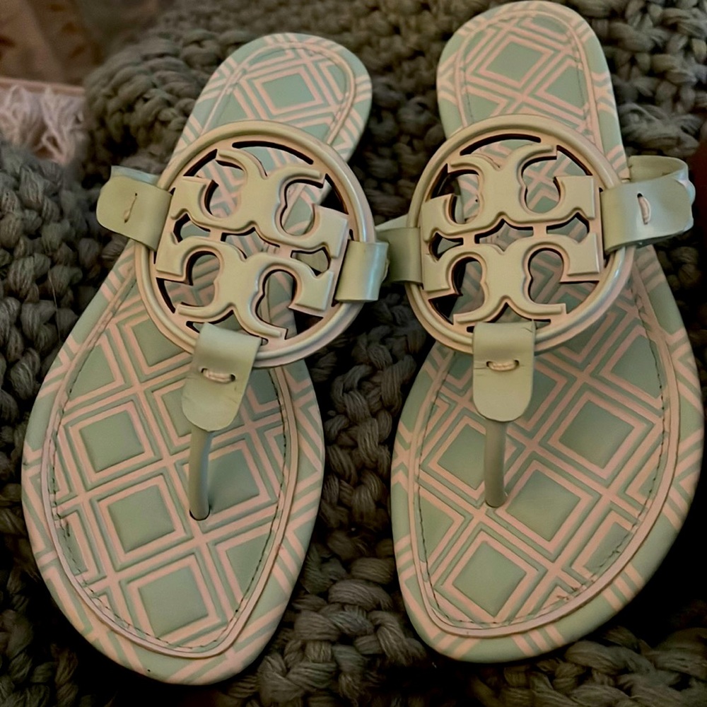 Green, mint Tory, Burch sandals NWT